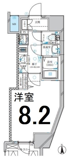 【間取り】 | ディアレイシャス名古屋中村公園 | 1K