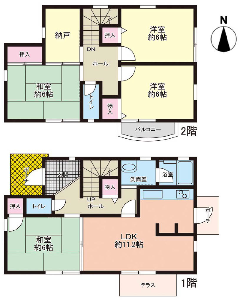 豊中市永楽荘三丁目戸建B棟の間取り