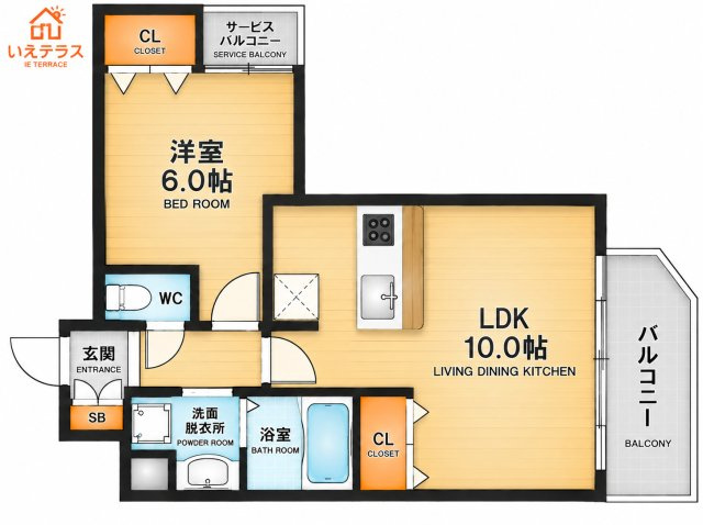 プレサンス三宮フラワーロードの間取り