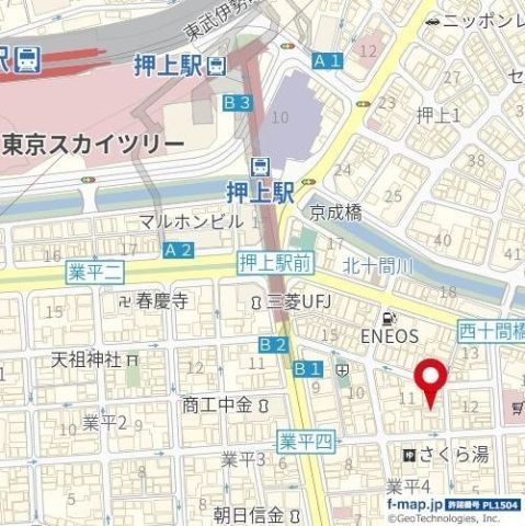 墨田区業平４丁目の賃貸マンションの地図