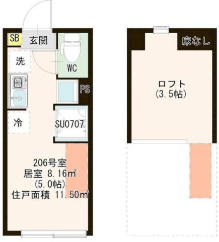 板橋区中台１丁目のアパートの間取り
