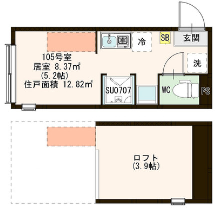 板橋区宮本町のアパートの間取り|
