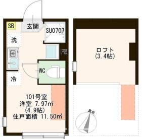 練馬区南田中１丁目のアパートの間取り