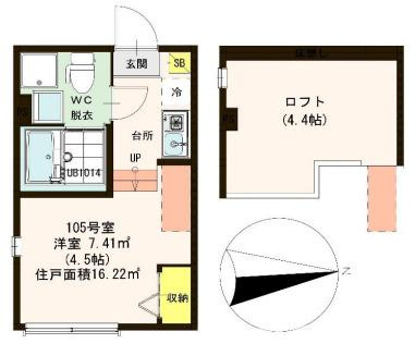 練馬区上石神井１丁目のアパートの間取り