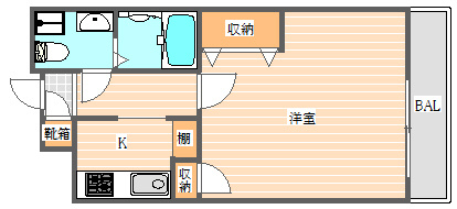 エステートモア天神アトリエの間取り|使いやすい間取りです。