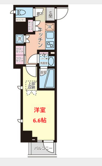 【間取り】 | AXAS千鳥町アジールコートSta. | 洋室6.6帖です