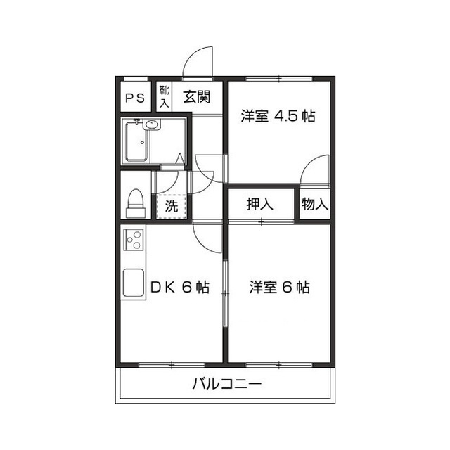 オークハイツN棟(オークハイツエヌトウ)の間取り