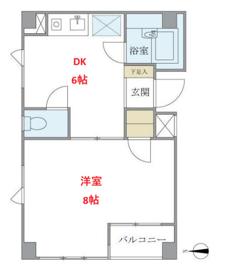 【間取り】 | ハイツナカヤ大岡山 | 洋室8帖　DK6帖