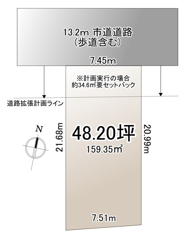横七番町通　1180万円 の土地図