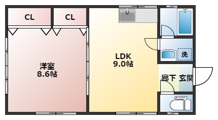 【間取り】 | コーポ亀川中央