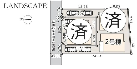 藤沢市羽鳥3丁目新築戸建て　2号棟の間取り|区画図「藤沢市羽鳥3丁目新築戸建て」