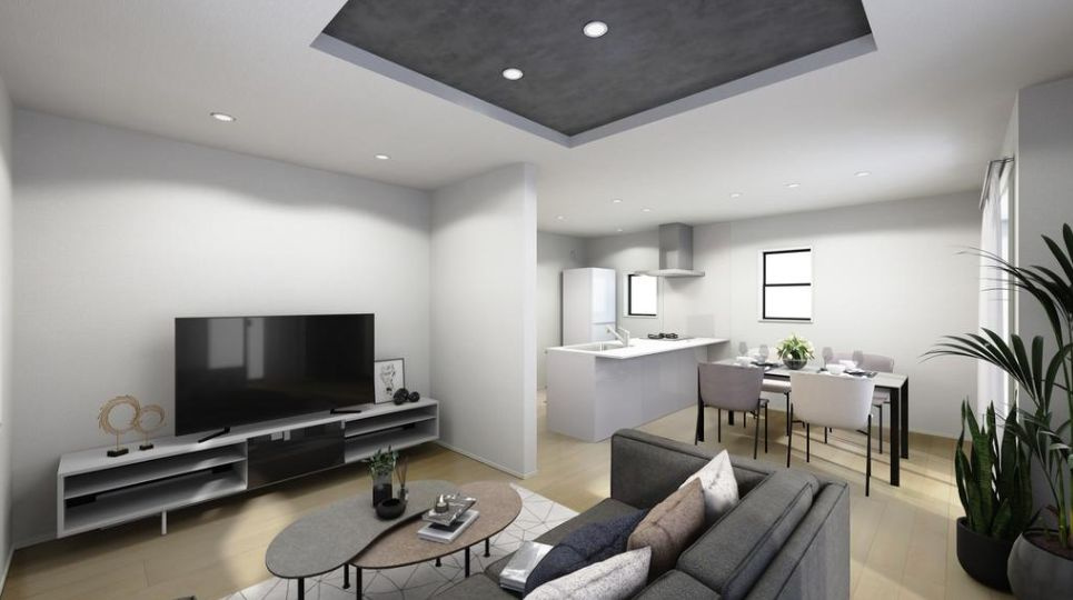 藤沢市羽鳥3丁目新築戸建て　2号棟の居間・リビング|ゆったりとした居間です
