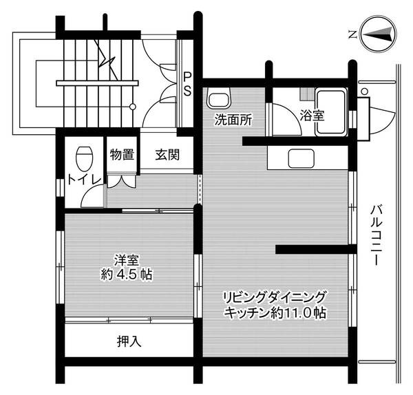 ビレッジハウス福田本町1号棟の間取り