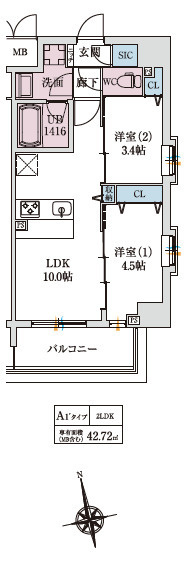 スプランディッドⅨの間取り
