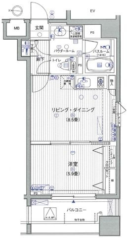 ラグジュアリーアパートメント三ノ輪の間取り