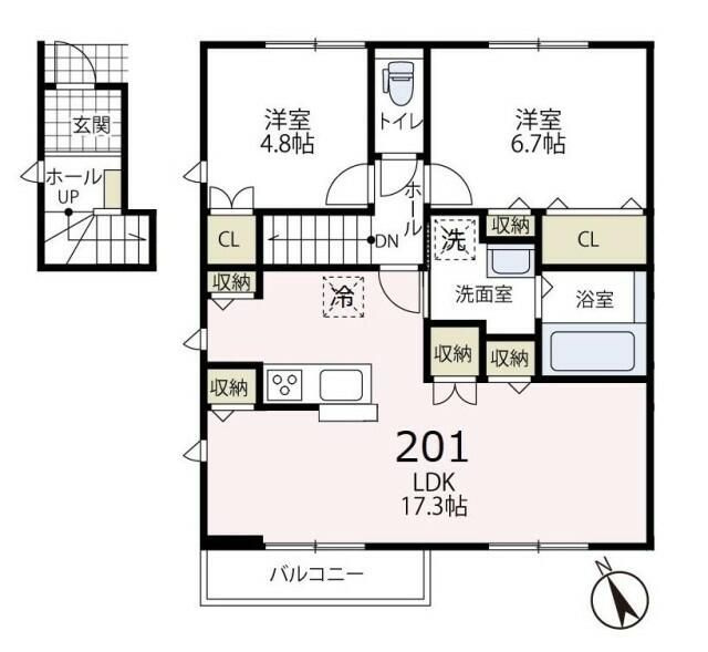 エルメゾン南栗原ＩＩの間取り