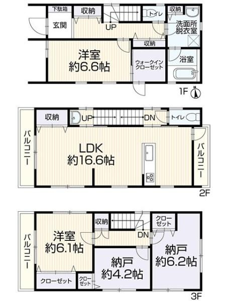 枚方市 楠葉中町　中古 一戸建ての間取り