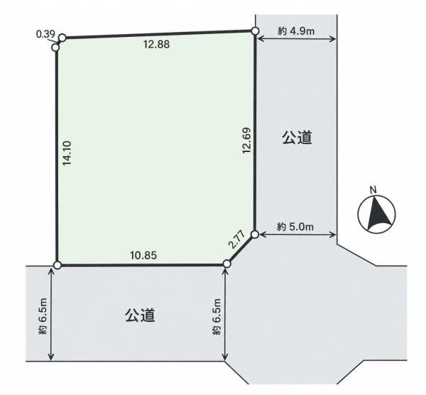 横浜市磯子区岡村７丁目の売地の土地図