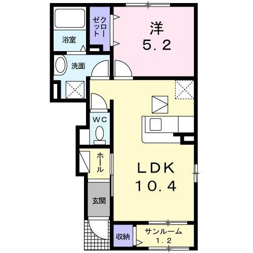【間取り】 | フレージュ　コルソ　Ｂ
