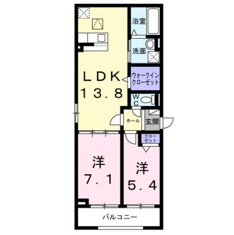 西湊町４丁アパートの間取り
