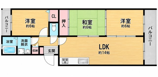 グリーンフィールド'95の間取り|別号室タイプ