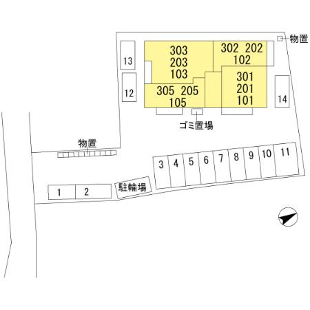グランディール若里の区画図