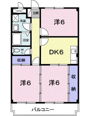 アシーネ三田天神の間取り