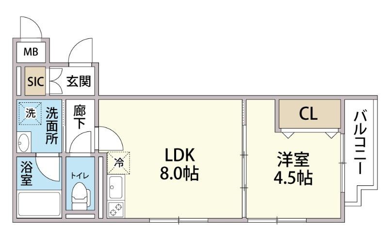足立区千住中居町のアパートの間取り