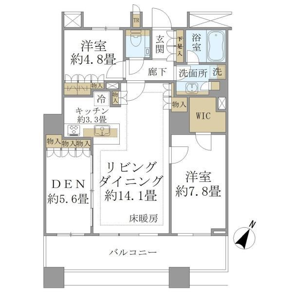 Ｂｒｉｌｌｉａ　Ｍａｒｅ　有明　ＴＯＷＥＲ＆ＧＡＲＤＥＮの間取り
