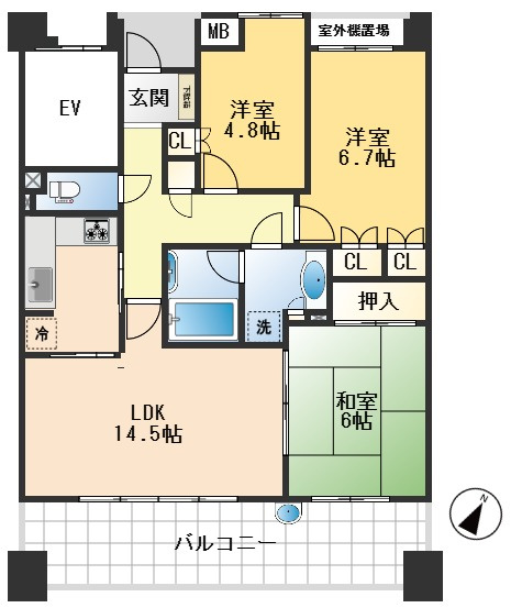豊中ヒルズ服部西町の間取り