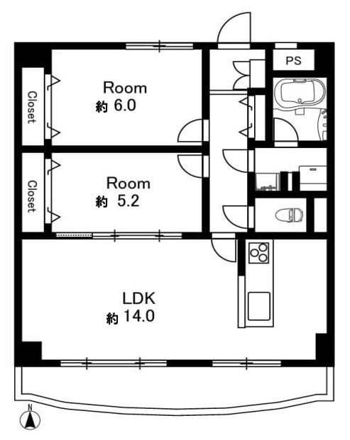 府中市寿町３丁目の中古マンションの間取り