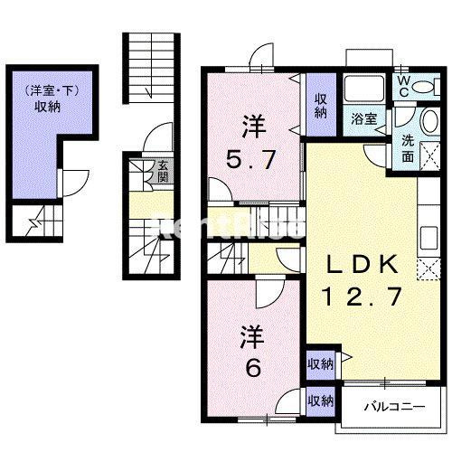 カーサ　リーヴァの間取り|間取図