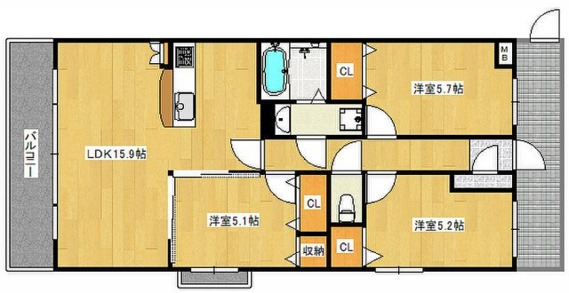 東合川ヒルズ【キャッシュバック対象物件】の間取り