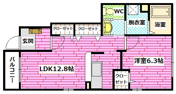 オ・ソレイユ　Aの間取り