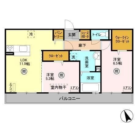 【間取り】 | ハーモニックコート羽鳥野　Ａ