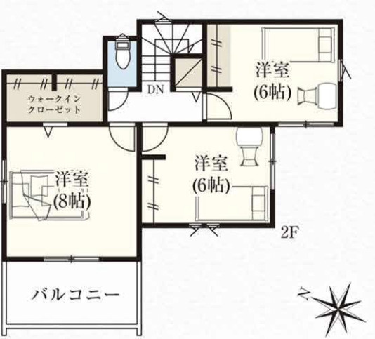 【仲介手数料無料】所沢市中富６期全７棟１号棟　所沢市の不動産なら西武ハウジングの間取り