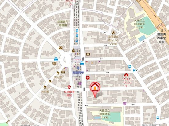 田園調布2丁目貸家の地図