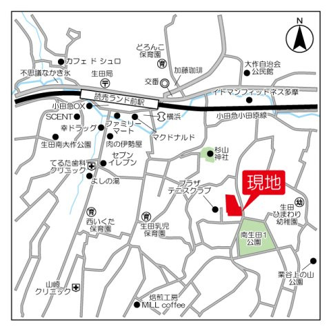 川崎市多摩区西生田３丁目の賃貸マンションの地図