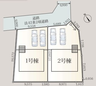 日立市小木津町　第6　新築戸建て　2号棟の区画図|区画図です♪