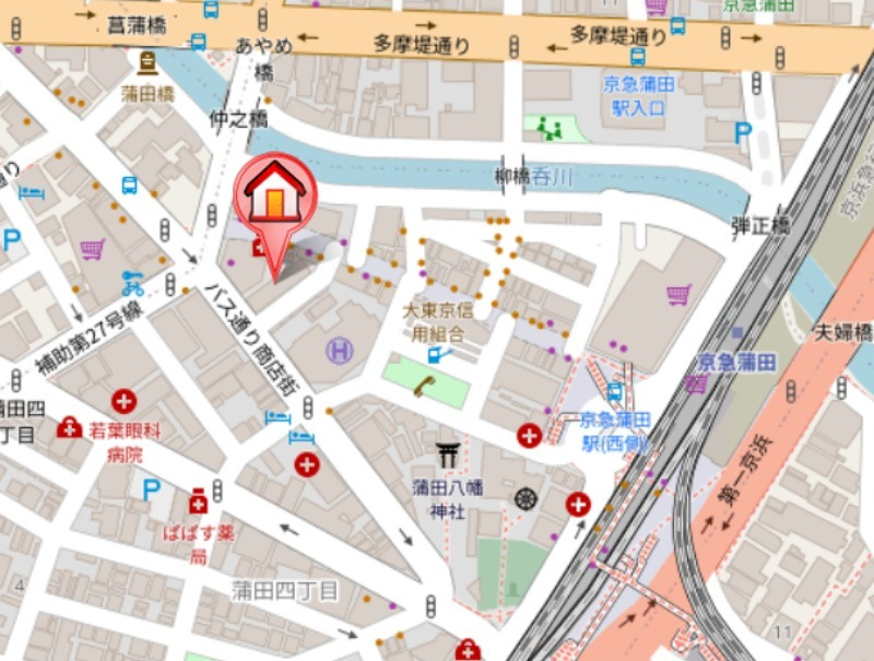 ブルーノコート蒲田 の地図