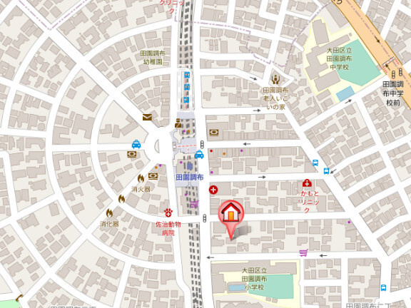 田園調布2丁目貸家の地図