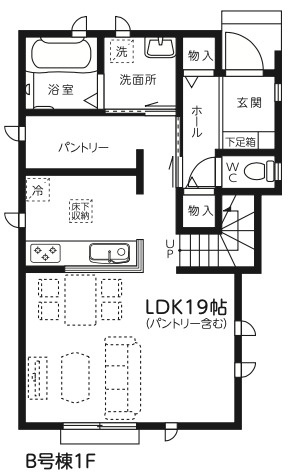 【仲介手数料無料】所沢市山口１期全２棟Ｂ号棟　所沢市の不動産なら西武ハウジングの間取り