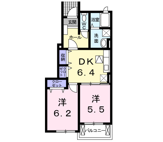 【間取り】 | ソレイユ元町Ⅱ　Ａ
