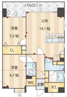 ヴィラージュ大濠の間取り