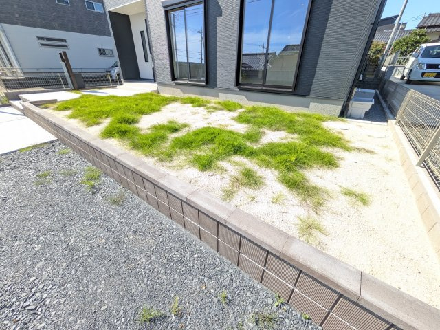 日立市滑川本町　4期　新築戸建て　１号棟の庭|日当たりや広さを現地で体感してください。理想のガーデニングや家庭菜園を始めてみませんか。
