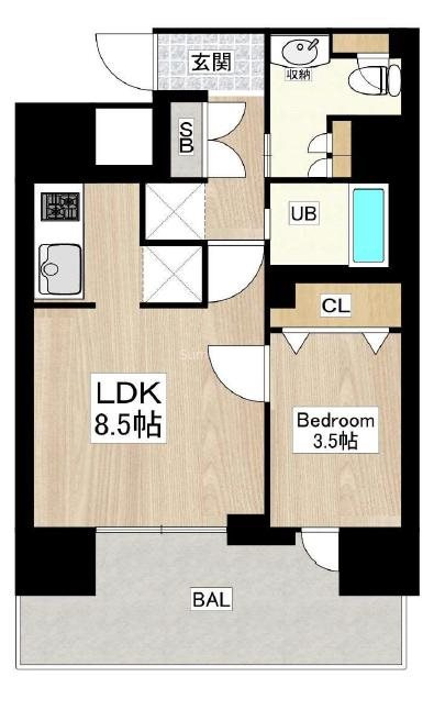 PHOENIX北堀江(旧:リンクハウス北堀江あみだ池)の間取り