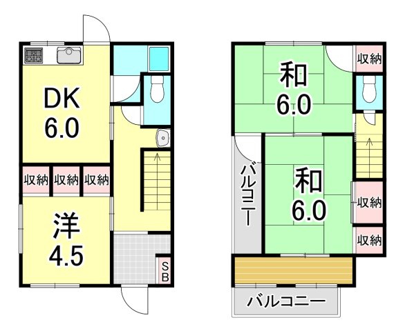 板宿町3丁目貸家の間取り