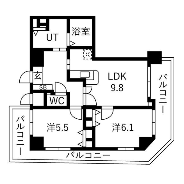 エイペックス心斎橋東の間取り