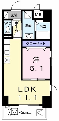 クラシェス新長田の間取り