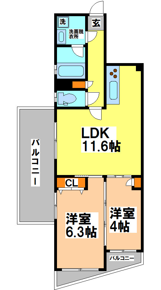 武蔵野市中町１丁目の賃貸マンションの間取り